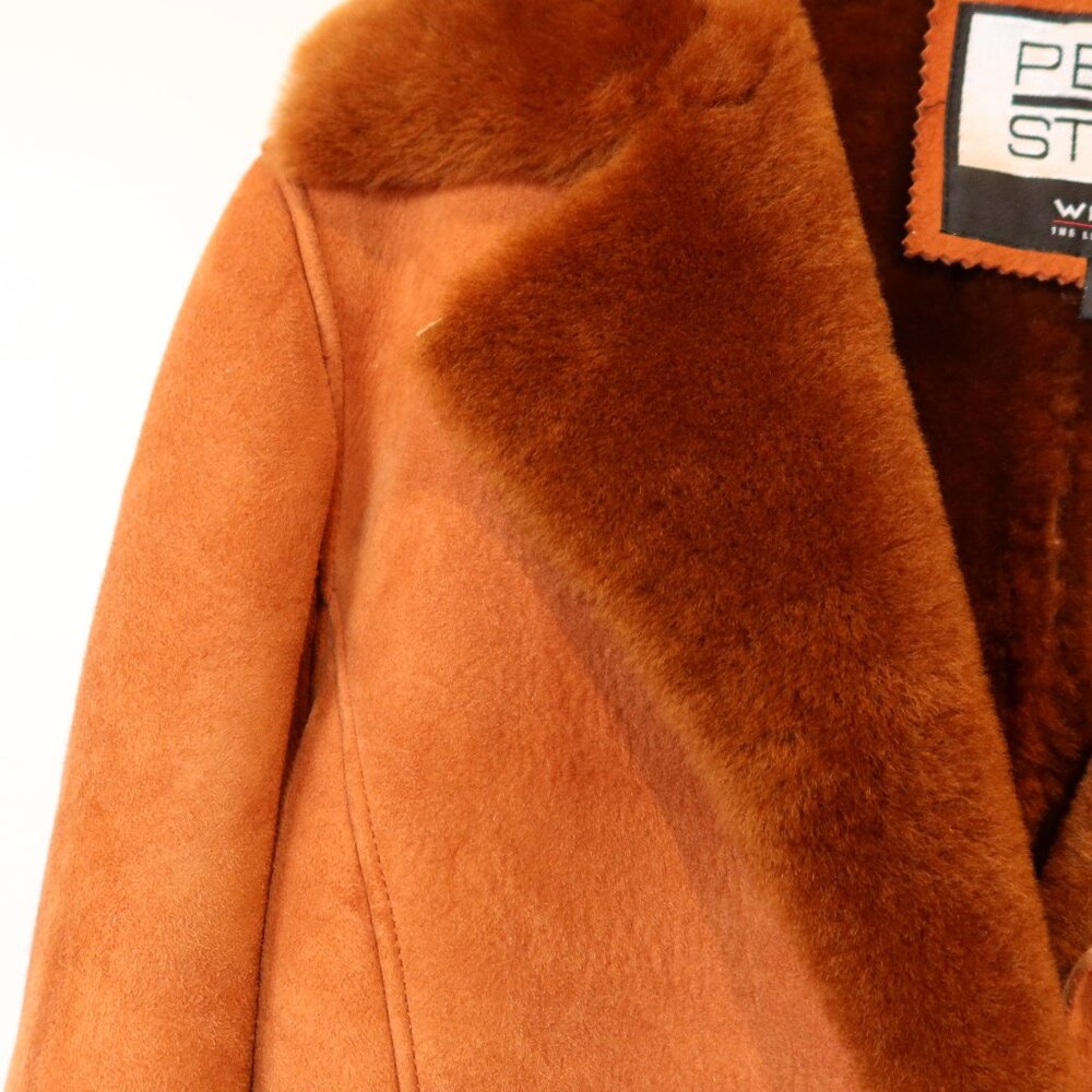 Wilsons vintage Leather Brown shearling fur lined Jacket - Picture 4 of 15